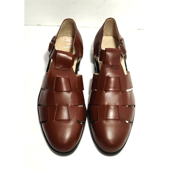 NEW Conti Mens Fisherman Sandals Brown Leather Buckle Dress Shoes Size 16D ($99) main image 5